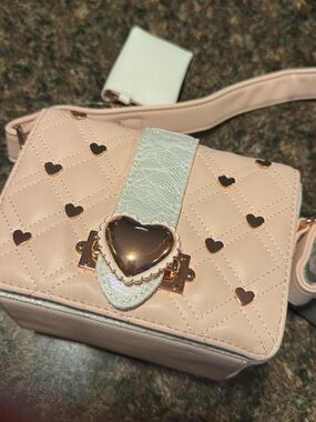 Pink Quilted Heart Accent Crossbody Bag Loungefly
